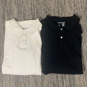 Lot of 2 Old Navy Mens XXL Polo Shirts Black White‎ Short Sleeves 100% Cotton